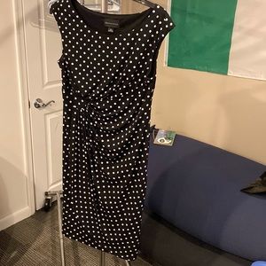 Woman’s connected apparel black and white polka dot dress